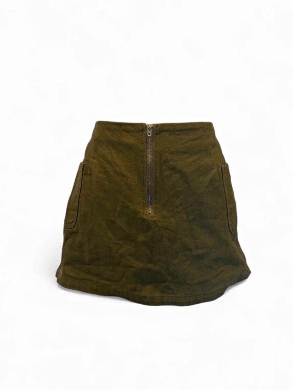 White Fox Boutique Olive Mini Skirt with Front Zip